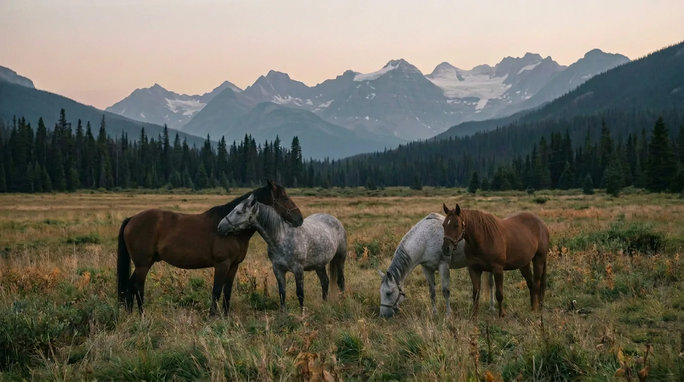 Chevaux en liberté, Écurie Pierre Pilarski, Haute-Savoie